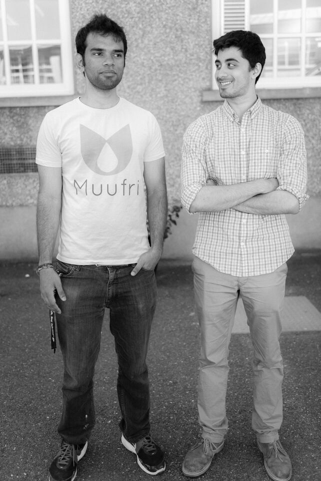 Perumal (in a Muufri t-shirt we designed ourselves) and Ryan just outside the lab in Ireland