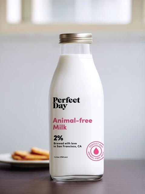 Product photo of a Perfect Day glass milk carton 
