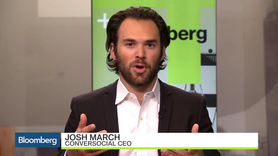 joshua march getting interviewed by Bloomberg