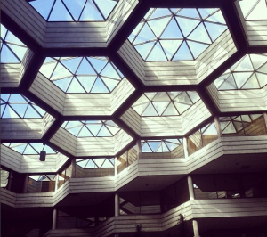 Photo of hexagonal domed glass ceiling