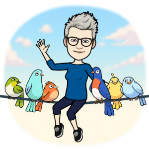 lisa musgrove bitmoji sitting on bird line