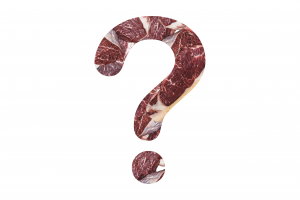 meat-shaped question mark