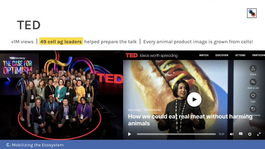 screenshot of slideshow with images of Isha onstage at her TED talk